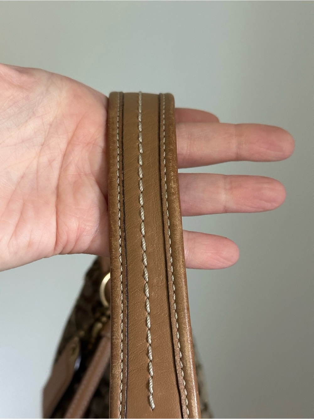 Coach Signature Shoulder Purse CC Logo Sufflette 10776 Light Brown Vintage - Picture 10 of 14